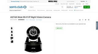 
ASTAK Mole Wi-Fi IP Night Vision Camera - Sam's Club  
