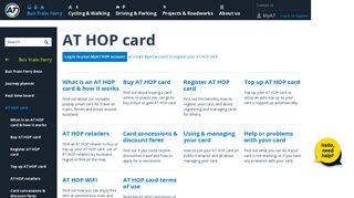 
                            1. AT HOP card - Auckland Transport - At Hop Portal