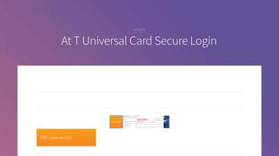 At T Universal Card Secure Login  Amatcard.com