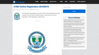 
                            6. ATBU Online Registration 2018/2019 - Seviportal - Atbu Online Registration Portal