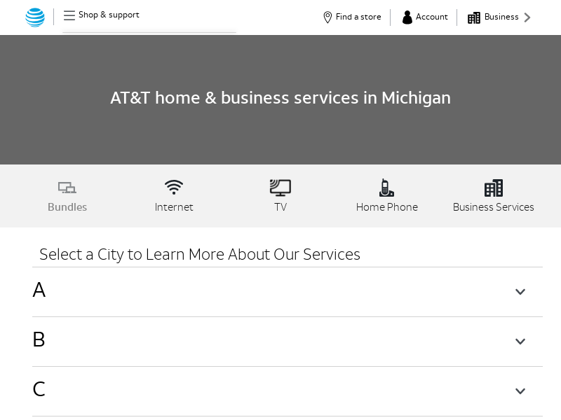 
                            10. AT&T in Michigan - Home & Business Services