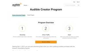 
Audible Affiliates | Make Money with Audible! | Audible.com  
