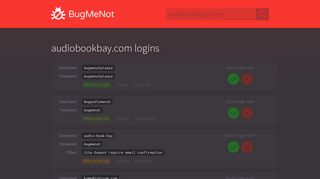 
                            1. audiobookbay.com passwords - BugMeNot