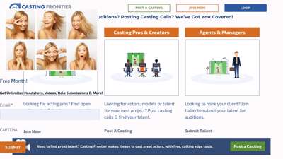 Auditions & Casting Calls  Casting Talent  Casting Frontier