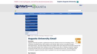 Augusta University Email - paws.gru.edu