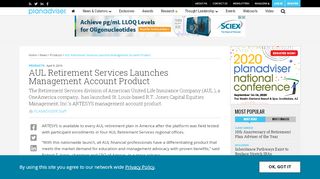 
                            7. AUL Retirement Services Launches Management Account ... - Aul Retirement Services Portal