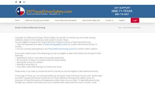
                            6. Austin Online Defensive Driving – 247 Texas Driver Safety - 247 Texas Driver Safety Portal