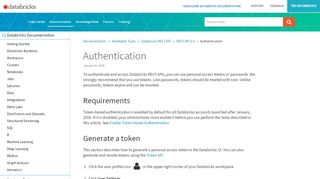 
                            3. Authentication — Databricks Documentation - Dbfs Login