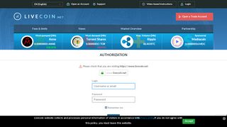 
                            1. Authorization - Livecoin - Livecoin Exchange Portal