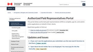 
                            1. Authorized Paid Representatives Portal — Immigration, Refugees and ... - Authorized Representative Portal