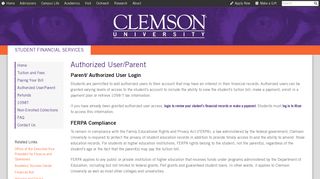 
                            5. Authorized User/Parent | Clemson University, South Carolina - Clemson Portal