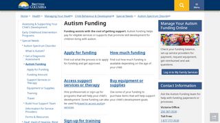
                            2. Autism Funding - Province of British Columbia - Government of B.C. - Autism Funding Unit Service Provider Portal