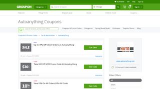 
                            3. AutoAnything Coupons, Promo Codes & Deals 2019 - Groupon - Autoanything Email Sign Up