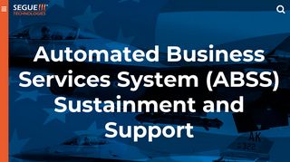 
Automated Business Services System (ABSS) Sustainment ...
