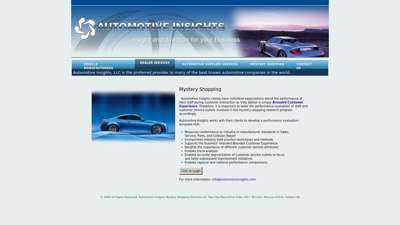 Automotive Insights LLC, Mystery Shopping Services