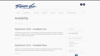 Availability - River Vue - Rivervue Resident Portal