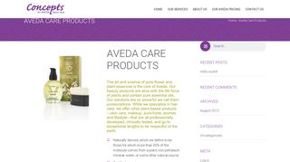 
                            5. Aveda Care Products – Concepts Salon Spa - Avedacare Login