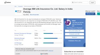 
                            4. Average SBI Life Insurance Co. Ltd. Salary in India | PayScale - Sbi Life Employee Login