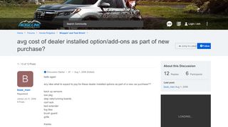 
                            6. avg cost of dealer installed option/add-ons as part of new ... - Https Www Ahm Ownerlink Com Portal Asp Brand Honda