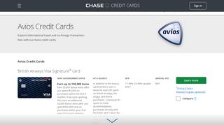 
Avios | Credit Cards | Chase.com  
