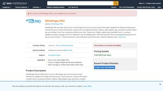 AWS Marketplace: WhitePages PRO - Amazon Web Services - Whitepages Pro Sign In