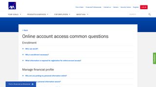 
                            7. AXA online account access common questions - My Axa Click Login