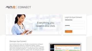 
                            2. Aya Connect: Home - Aya Healthcare Portal