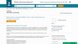 
                            7. AZUMA Leasing | Complaints | Better Business Bureau® Profile - Azuma Leasing Sign In