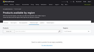 
                            4. Azure products by region | Microsoft Azure - Centralus Portal