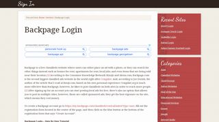 
Backpage Login – Backpage.com Account Sign In - Signin.co
