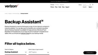 
                            3. Backup Assistant - Support Overview | Verizon Wireless - My Verizon Backup Assistant Portal