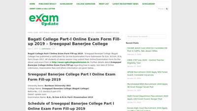 
                            4. Bagati College Part-I Online Exam Form Fill-up 2019 ...