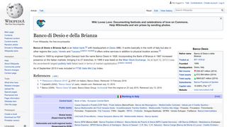 
                            8. Banco di Desio e della Brianza - Wikipedia - Banco Desio Portal