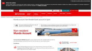 
                            9. Bank account for Non Residents in Spain - Banco Santander - Santander Offshore Portal