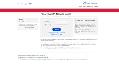 
                            2. Bank of America | Privacy Assist | Sign In