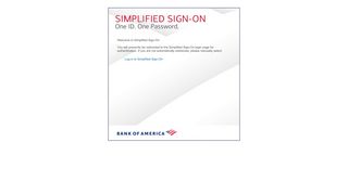 Bank of America  Simplified Sign-On