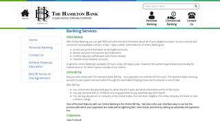 
                            2. Banking Services | The Hamilton Bank - Hamilton Bank Portal