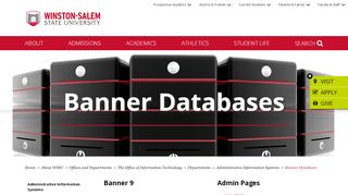 Banner Databases - Winston-Salem State University - Wssu Banner Portal