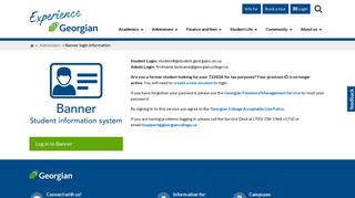 
Banner login information - Georgian College  
