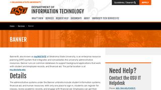 
                            3. Banner | Oklahoma State University - Information Technology - Oklahoma State University Portal