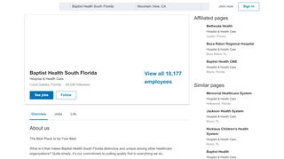 
                            6. Baptist Health South Florida | LinkedIn - Baptist Health South Florida Email Portal