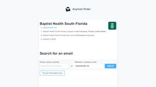 
                            5. Baptist Health South Florida's Email Format - baptisthealth.net ... - Baptist Health South Florida Email Portal