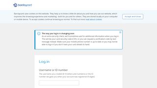 
                            3. Barclaycard | Enter your log in details