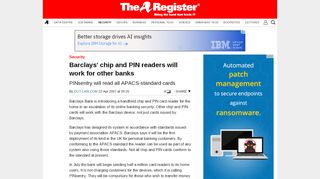 
Barclays' chip and PIN readers will work for other banks • The ...  
