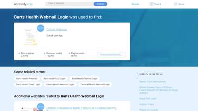 
                            5. Barts Health Webmail Login at top.accessify.com