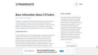 
Basic Information About 23Traders – 23traderssite  
