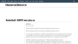 
                            5. Basketball: SUNYIT men play on - News - Uticaod - Utica, NY