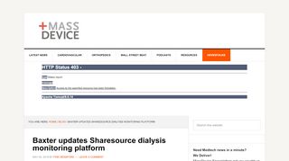 
                            8. Baxter updates Sharesource dialysis monitoring platform - Baxter Sharesource Login