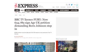 
BBC TV licence FURY: Now 634,789 sign Age UK petition ...  
