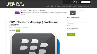 BBM (Blackberry Messenger) Problems on Android - Bbm Sign In Problems
